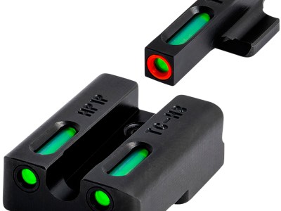 TruGlo TG13KS1PC TFX Pro  Black | Green Tritium & Fiber Optic Orange Outline Front Sight Green Tritium & Fiber Optic Rear Sight