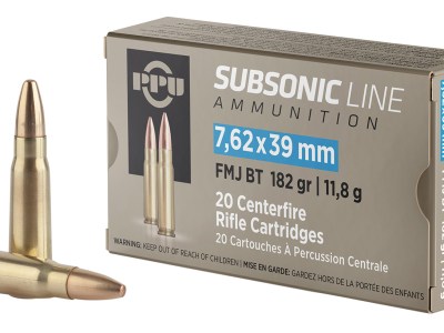 PPU PPS76239 Subsonic  7.62x39mm 182gr Full Metal Jacket Boat Tail 20 Per Box/50 Case