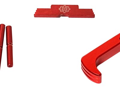 Cross Armory CRGOKRD 3 Piece Kit  Extended Compatible w/Glock Gen1-3 Red Anodized Steel/Aluminum