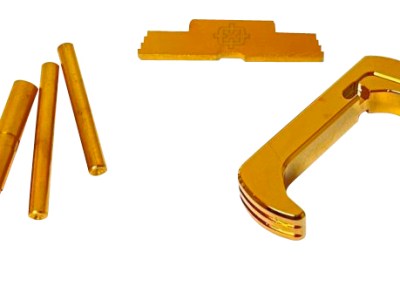 Cross Armory CRG4OKGD 3 Piece Kit  Extended Compatible w/Glock Gen4 Gold Anodized Steel/Aluminum Pistol