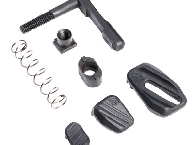 Strike Industries ARMMR Modular Magazine Release made of Steel with Polymer Button & Black Finish for AR-Platform