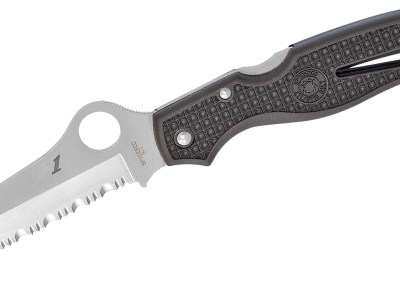 Spyderco C89SBK Atlantic Salt  3.69″ Folding Sheepsfoot Serrated H1 Steel Blade Black Molded FRN Handle Includes Pocket Clip