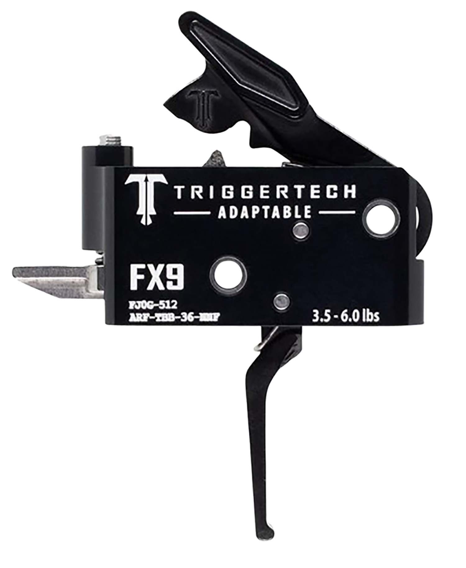 TriggerTech ARFTBB36NNF Adaptable  Two-Stage Flat Trigger with 3.50-6 lbs Draw Weight & Black PVD Finish for FN FX9