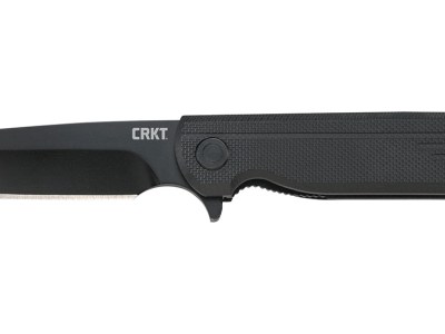 CRKT 3802K LCK + Blackout 3.24″ Folding Tanto Plain Black Oxide 8Cr13MoV SS Blade/ Black GRN Handle Includes Pocket Clip