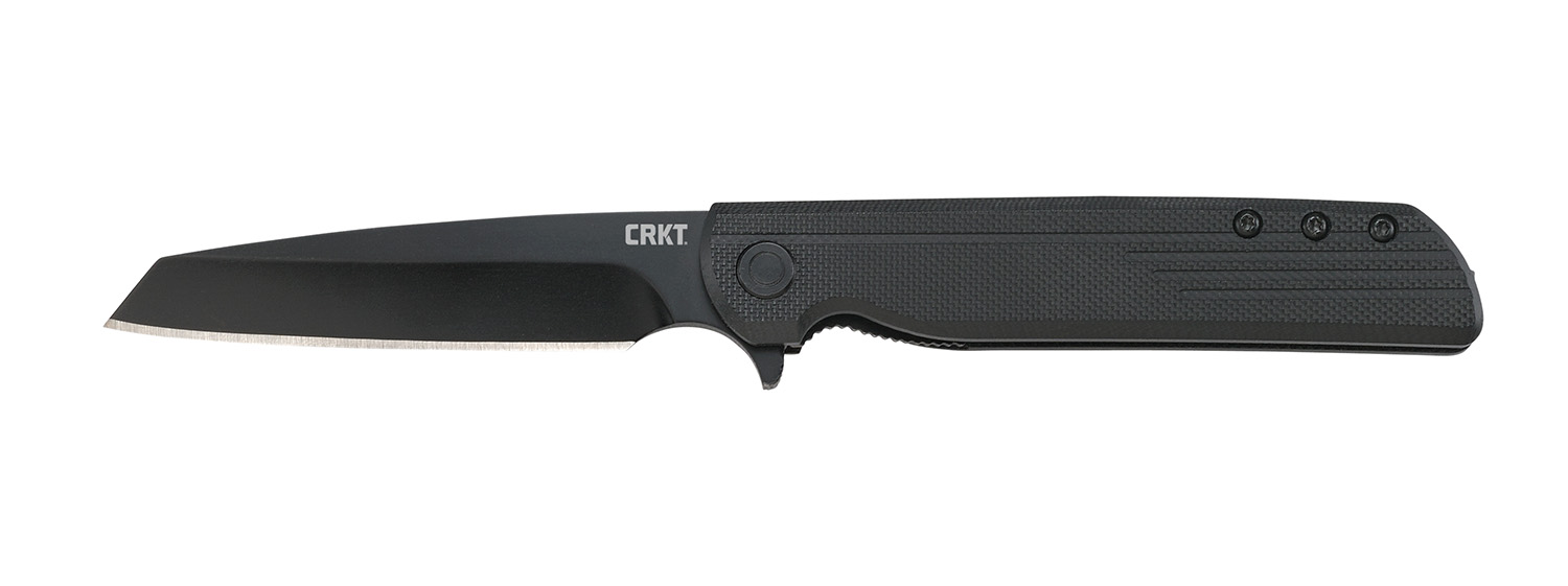 CRKT 3802K LCK + Blackout 3.24″ Folding Tanto Plain Black Oxide 8Cr13MoV SS Blade/ Black GRN Handle Includes Pocket Clip
