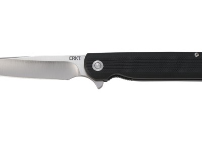 CRKT 3810 LCK +  Large 3.62″ Folding Drop Point Plain Satin 8Cr13MoV SS Blade/ Black GRN Handle Includes Pocket Clip