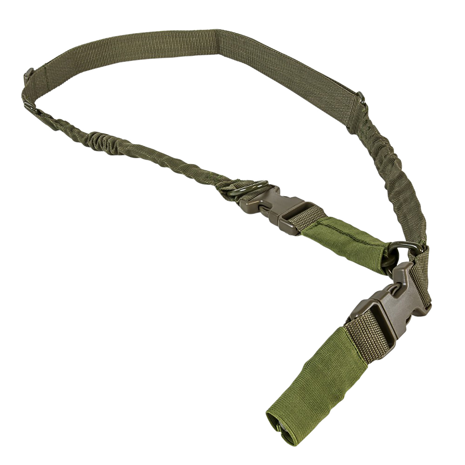 NcStar AARS21PG VISM Sling Green Nylon Strap w/Elastic Shock-Cord 55″-72″ OAL Adjustable Bungee