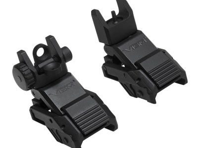 NcStar VMARFLC Pro Series Flip Up Front and Rear Sights  Black Flip Up for AR-Platform