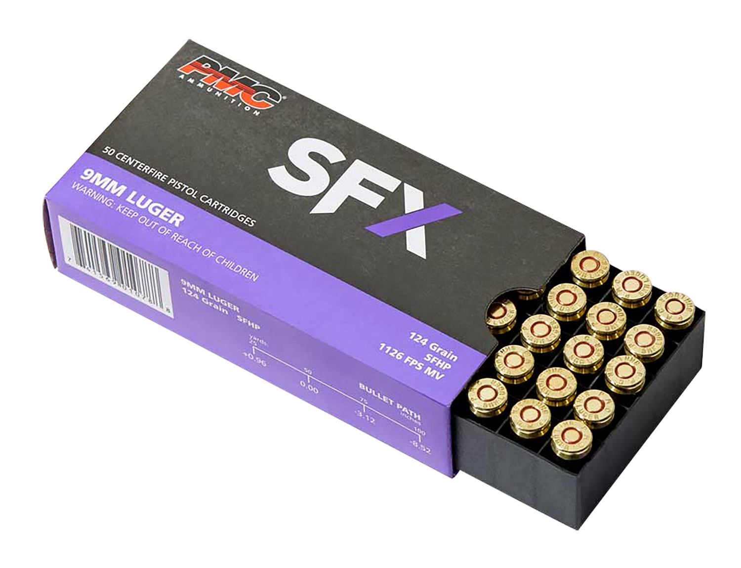 PMC 9SFX SFx  9mmLuger 124gr StarFire Hollow Point 50 Per Box/20 Case