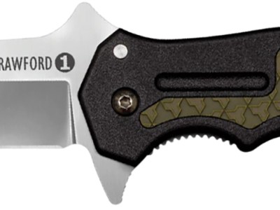 Cold Steel CS20MWC Crawford 1 3.50″ Folding Plain 4034 Stainless Steel Blade/Black w/OD Green Traction Inlays GRN Handle Includes Pocket Clip