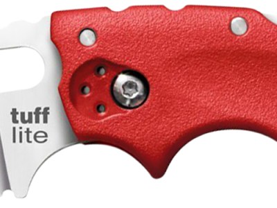 Cold Steel CS20LTR Tuff Lite  2.50″ Folding Clip Point Plain AUS-8A SS Blade/Red Griv-Ex Handle Includes Pocket Clip