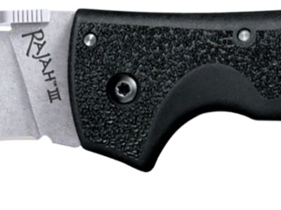 Cold Steel CS62JM Rajah III 3.50″ Folding Drop Point Plain Stone Washed AUS-10A SS Blade/Black Griv-Ex Handle Includes Pocket Clip
