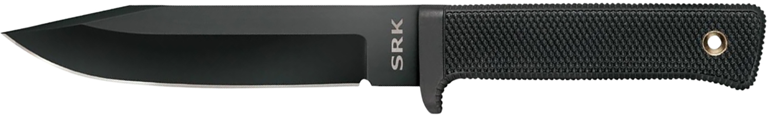 Cold Steel CS49LCK SRK  6″ Fixed Clip Point Plain Black Tuff-Ex Finish SK-5 Steel Blade, 4.75″ Black Kray-Ex Handle, Includes Sheath