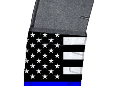 Mission First Tactical EXDPM556AMB1 Extreme Duty  30rd 223 Rem/5.56x45mm Fits AR-15/M4 Black w/Blue Line American Flag Polymer