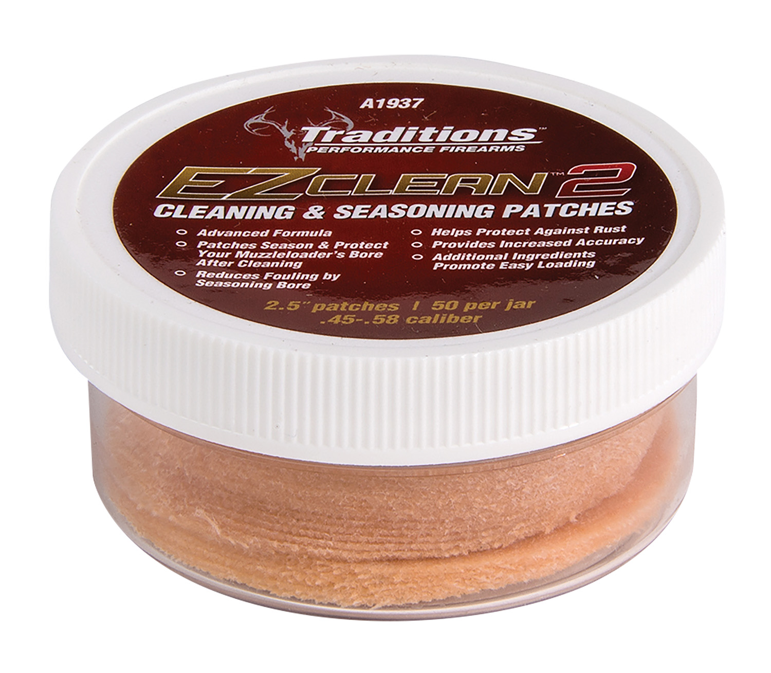 Traditions A1937 EZ Clean 2 Cleaning Patches 45/58 Cal 2.5″ patches 50 Pkg