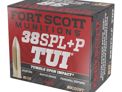 Fort Scott Munitions 38+P081SCV Tumble Upon Impact (TUI)  38Special+P 81gr Solid Copper Spun 20 Per Box/25 Case