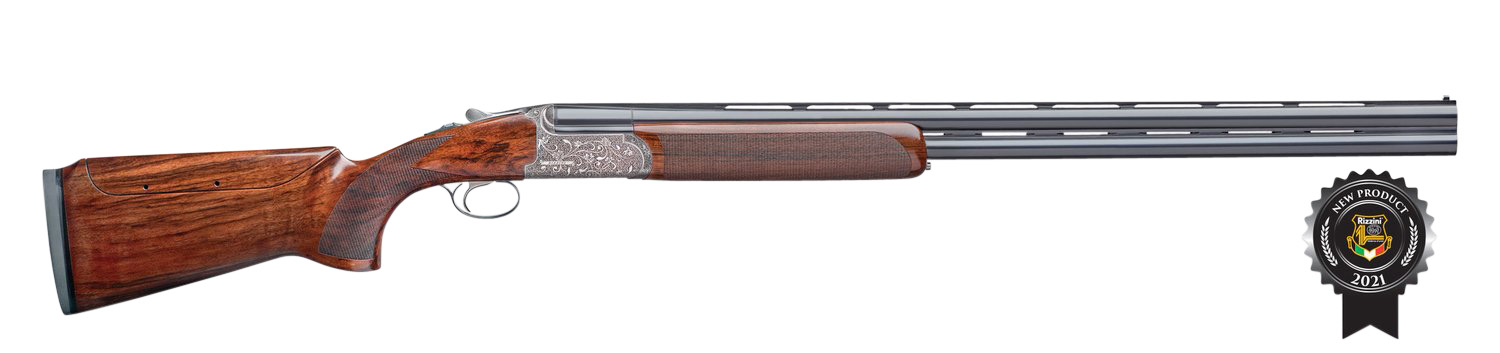 Rizzini USA 670112 Venus Ladies Sporter Compact 12 Gauge Break Open 2.75″ 2rd 30″ Gloss Blued Vent Rib Barrel, Coin Anodized Silver Engraved Steel Receiver, Fixed w/Pistol Grip Turkish Walnut  Stock