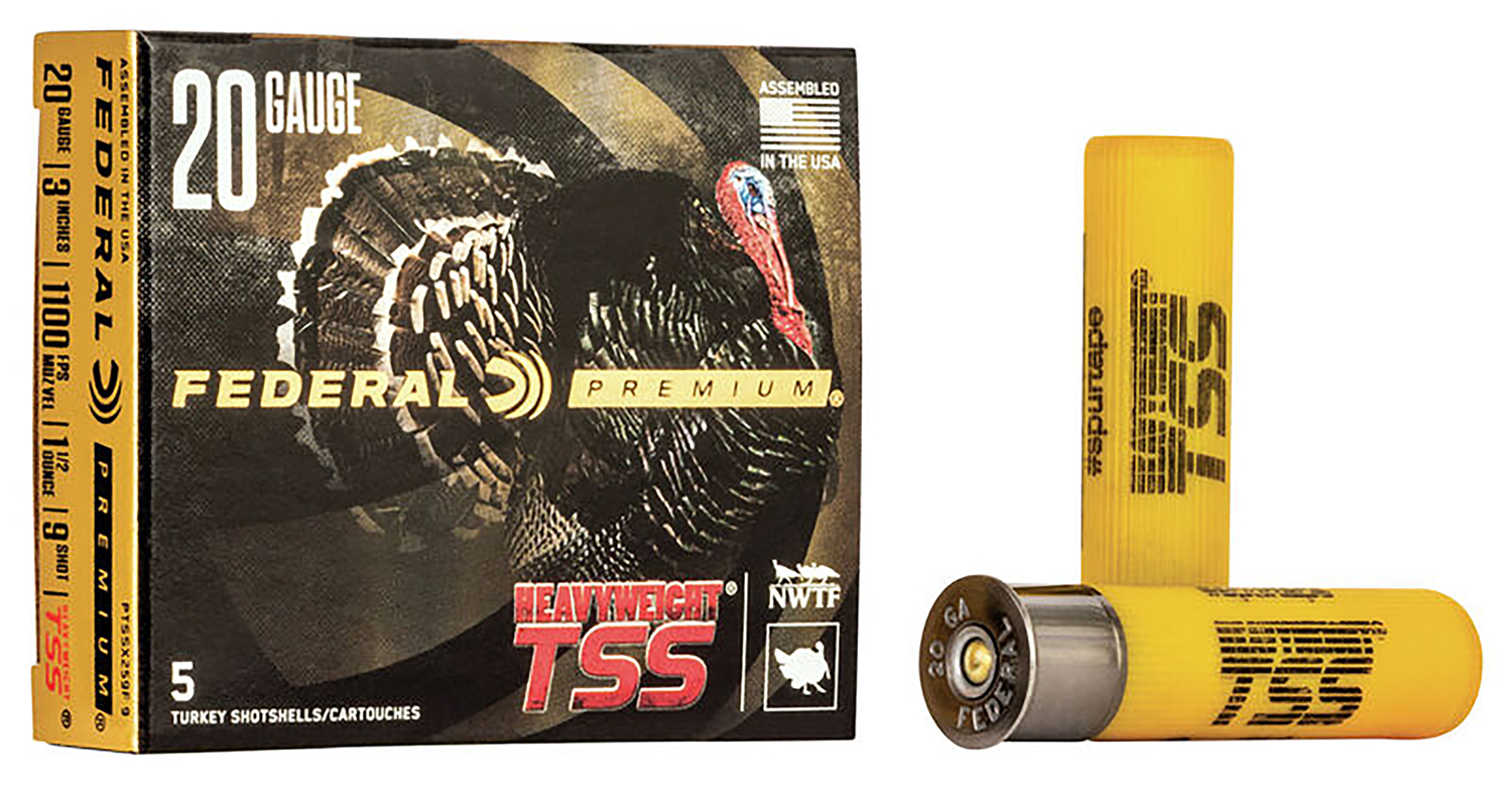 Federal PTSSX259F9 Premium Turkey Heavyweight TSS 20Gauge 3″ 1 1/2oz 9Shot 5 Per Box/50 Case