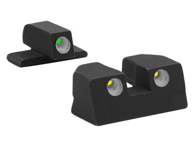 Meprolight USA 101103201 Tru-Dot  Green Tritium White Outline Front Sight-Yellow Tritium White Outline Rear Sight Sig Sauer P-Series P226/P320