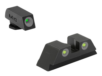 Meprolight USA 102223201 Tru-Dot  Green Tritium White Outline Front Sight-Yellow Tritium White Outline Rear Sight Glock 10 MM/.45ACP