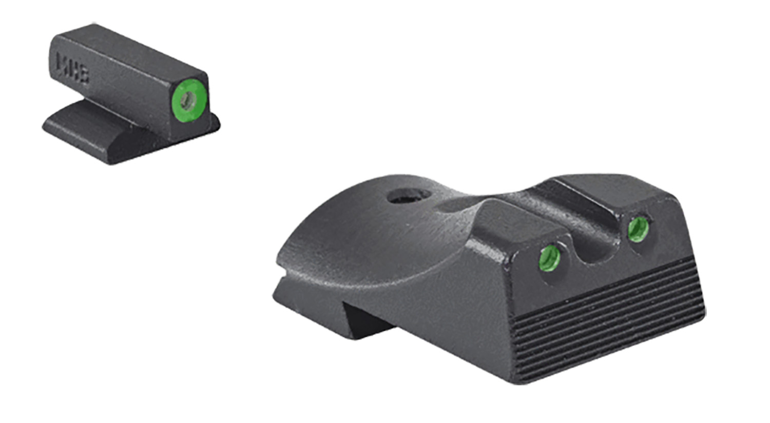 Meprolight USA 412183111 Hyper-Bright  Green Tritium Green Outline Front Sight-Green Tritium Black Outline Rear Sight Kimber 1911 Slant