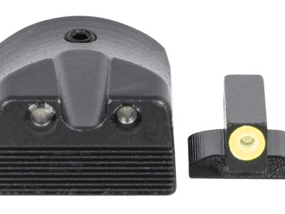 Meprolight USA 412183121 Hyper-Bright  Green Tritium Yellow Outline Front Sight-Green Tritium Black Outline Rear Sight Kimber 1911 Slant