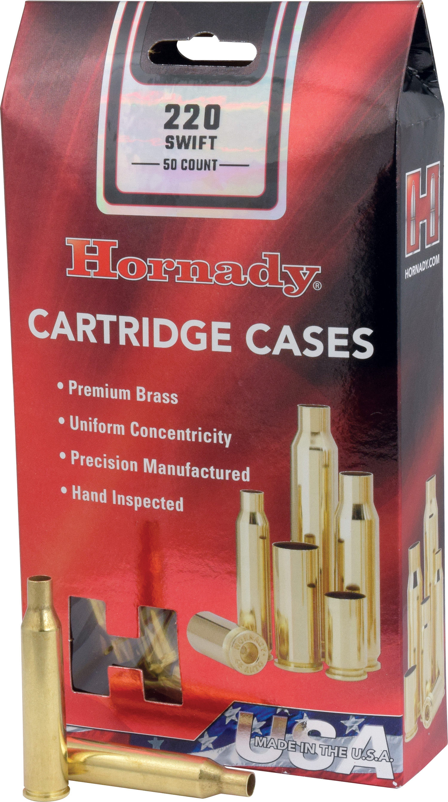 Hornady 8615 Unprimed Cases Cartridge 220 Swift Rifle Brass