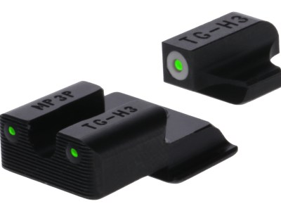 TruGlo TGTG231MP4W Tritium Pro  Black | Green Tritium White Outline Front Sight Green Tritium Rear Sight