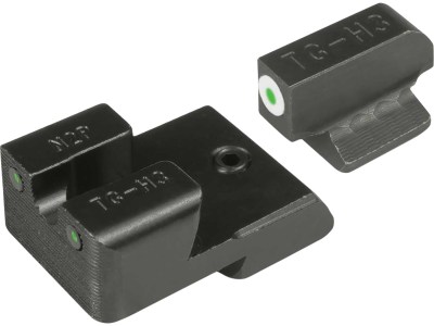 TruGlo TGTG231N4W Tritium Pro  Green Tritium Front & Rear/ Black Nitride Fortress Frame, Fits 1911 3″ Officer & 4.25″, Front Sight Dovetail/Rear Sight Dovetail Mount