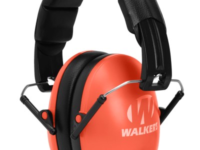 Walker’s GWPYWFM2COR Folding Muff  23 dB Over the Head Coral/Black Polymer Fits Youth/Women