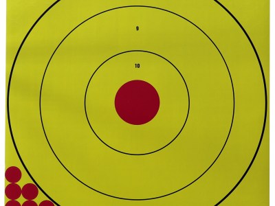 Birchwood Casey LRBET5PK Shoot-N-C Reactive Target Self-Adhesive Paper Red/Yellow 17.75″ Bullseye 5 Pack