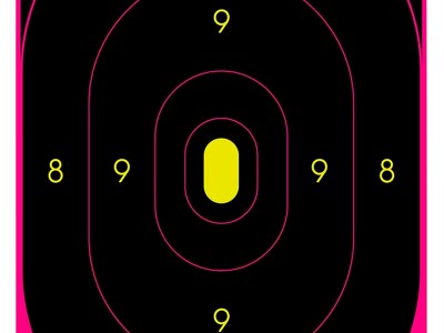 Birchwood Casey 34635 Shoot-N-C Reactive Target Self-Adhesive Paper Black/Pink 12″x18″ Oval Silhouette 5 Pack