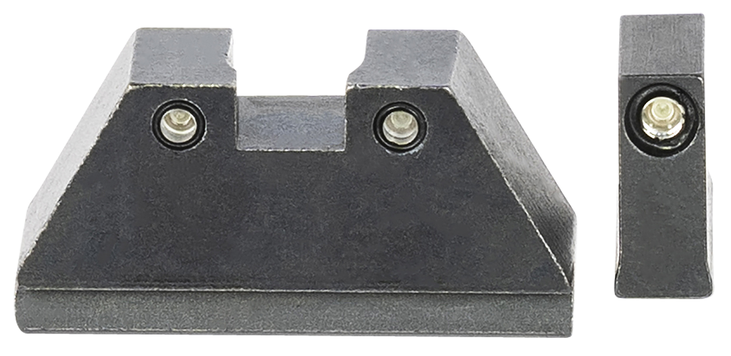 AmeriGlo GL813 Optic Compatible Sight Set for Glock  XL Tall Green Tritium Black Outline Front Sight-Green Tritium Black Outline Rear Sight