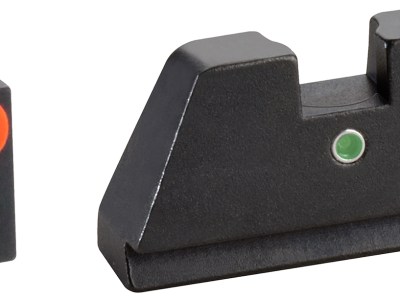AmeriGlo GL291 Optic Compatible Sight Set for Glock  XL Tall Green Tritium Orange Outline Front Sight-Green Tritium  Rear Sight