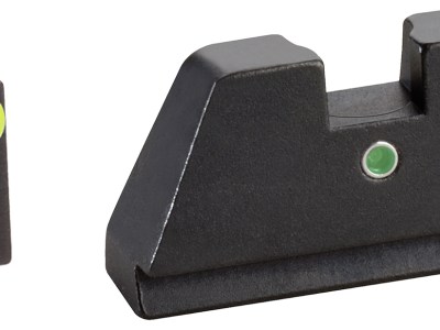 AmeriGlo GL391 Optic Compatible Sight Set for Glock  XL Tall Green Tritium LumiGreen Outline Front Sight-Green Tritium  Rear Sight