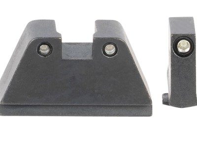 AmeriGlo GL814 Optic Compatible Sight Set for Glock  2XL Tall Green Tritium Black Outline Front Sight-Green Tritium Black Outline Rear Sight