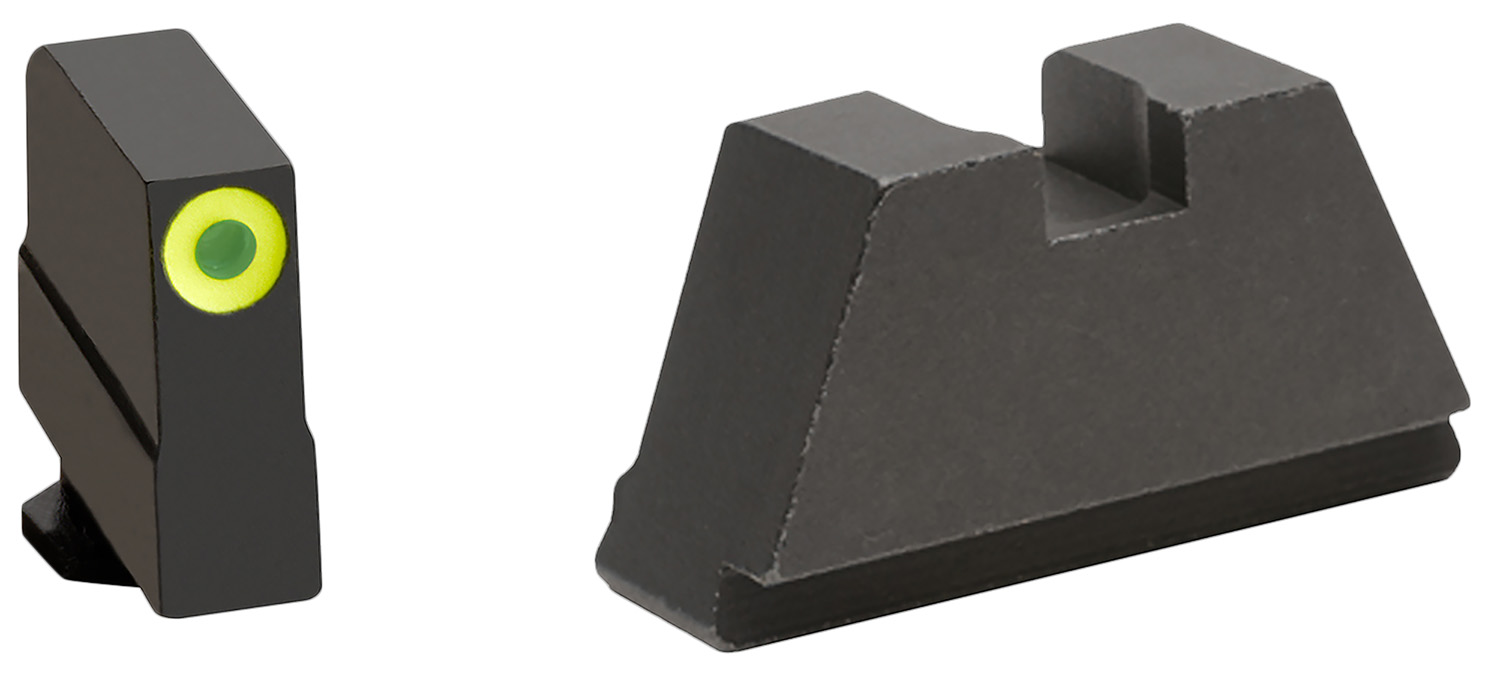 AmeriGlo GL691 Optic Compatible Sight Set for Glock  3XL Tall Green Tritium Lumigreen Outline Front Sight-Black Rear Sight