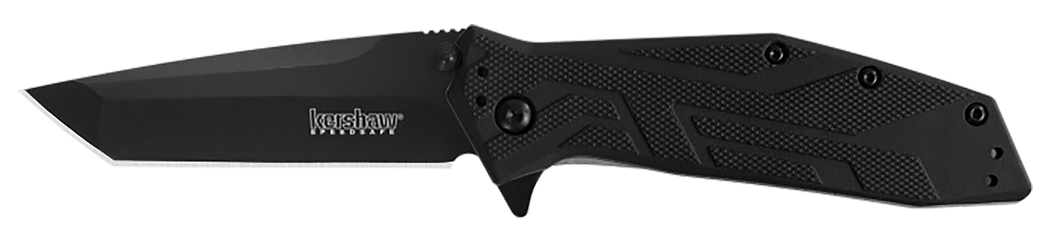Kershaw 1990 Brawler  3″ Folding Tanto Plain Black Oxide 8Cr13MoV SS Blade Black Glass-Filled Nylon Handle Includes Pocket Clip