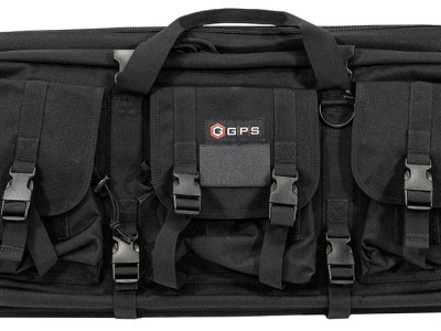 GPS Bags DRC42 Double Rifle Case Black 600D Polyester w/ 2 Padded Pistol Sleeves MOLLE Webbing & Lockable Zippers