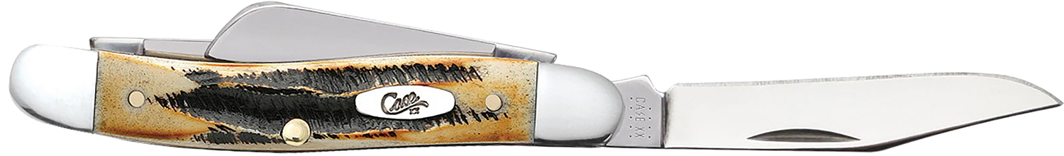 Case 03578 Stockman  Medium 2.57″/1.88″/1.71″ Folding Clip/Sheepsfoot/Spey Plain Mirror Polished Tru-Sharp SS Blade/Brown Jigged 6.5 BoneStag Handle