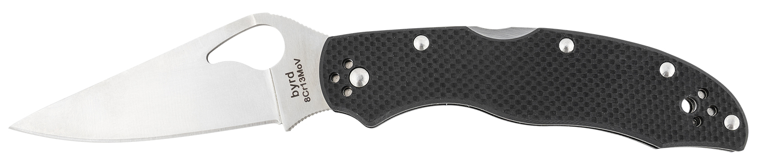 Spyderco BY01GP2 Byrd Harrier 2 3.39″ Folding Clip Point Plain 8Cr13MoV SS Blade Black  Textured G10 Handle Includes Pocket Clip