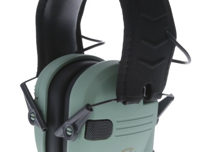 Walker’s GWPRSEMSGN Razor Slim Electronic Muff 23 dB Over the Head Sage Green/Black Polymer