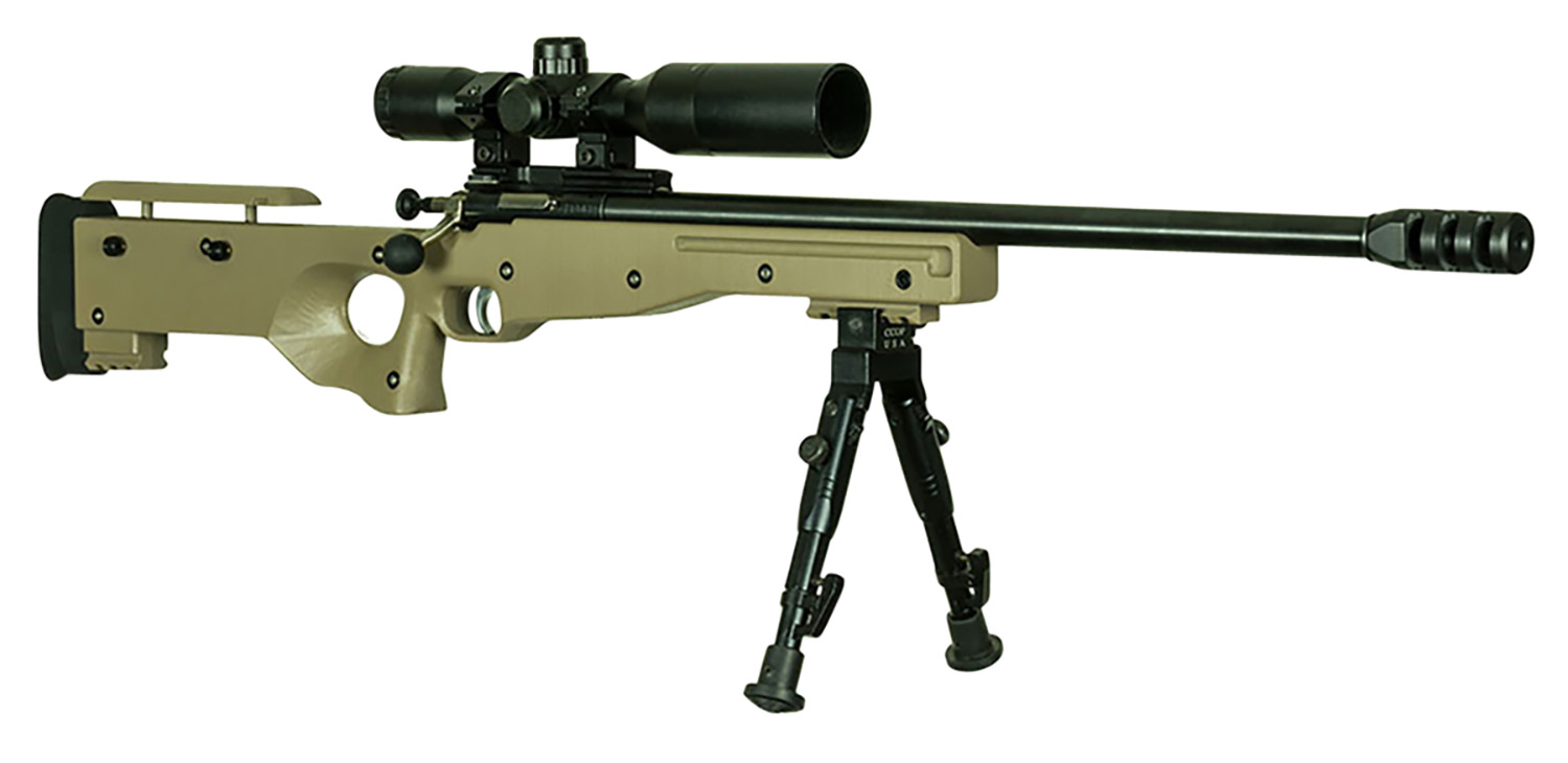 Crickett KSA2157 Precision Complete Package 22 Mag 1rd 16.12″ Blued Flat Dark Earth Fixed Thumbhole Stock Right Hand (Youth)