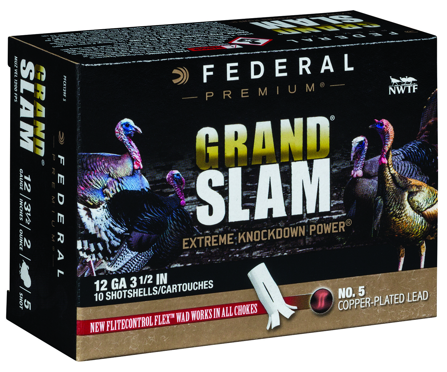 Federal PFCX139F5 Premium Grand Slam 12Gauge 3.50″ 2oz 5Shot 10 Per Box/25 Case