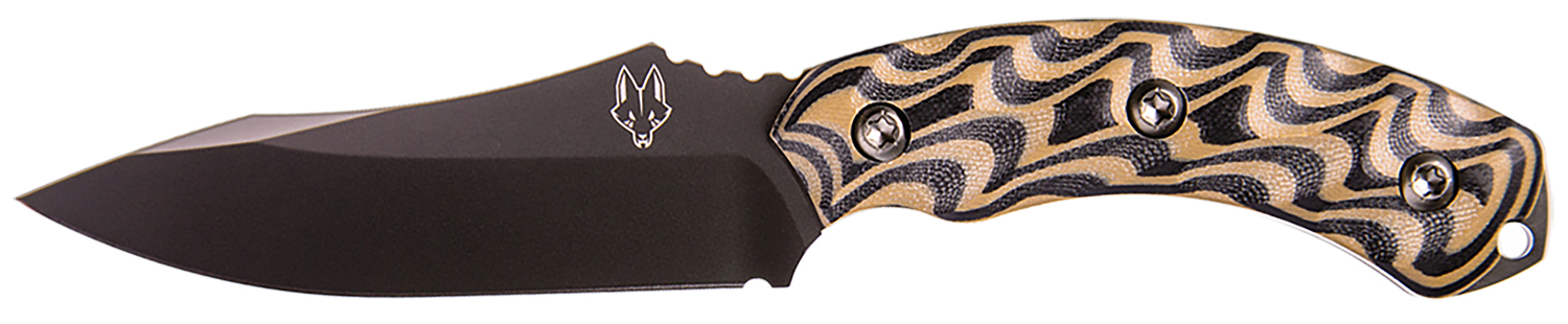 Southern Grind SG0507020601 Jackal  4.75″ Fixed Drop Point Plain Black PVD 8670 Steel Blade, 4.50″ Black/Tan G10 3D Milled Handle, Includes Sheath
