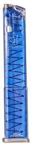 ETS Group GLK18G2BLU Pistol Mags  31rd Extended w/Gen2 Floor Plate 9mm Luger Compatible w/ Glock 17/18/19/19X/26/34/45 Clear Blue Polymer