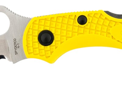 Spyderco C28SYL2HB Dragonfly 2 Salt 2.30″ Folding Hawkbill Serrated H2 Steel Blade Yellow FRN Handle, Includes Pocket Clip