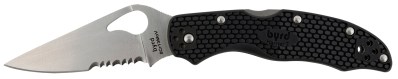 Spyderco BY01PSBK2 Byrd Harrier 2 Lightweight 3.36″ Folding Part Serrated 3Cr13MoV SS Blade Black  Textured FRN Handle Includes Pocket Clip