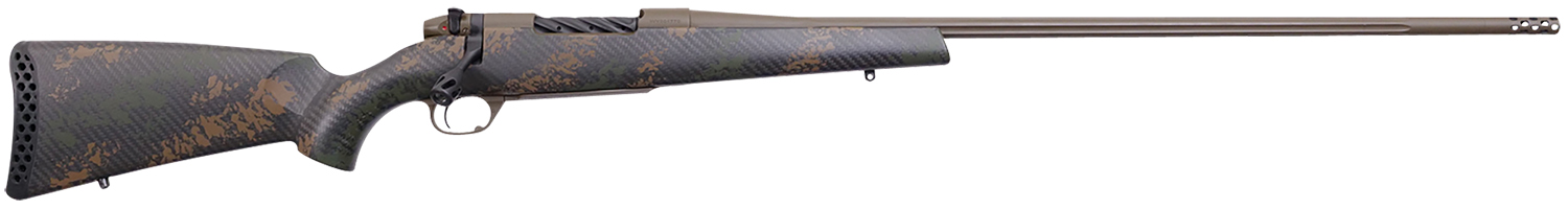 Weatherby MBC20N653WR8B Mark V Backcountry 2.0 6.5-300 Wthby Mag 3+1 26″ Barrel, Patriot Brown Cerakote Metal Finish, Brown Sponge Pattern Black Peak 44 Blacktooth Stock