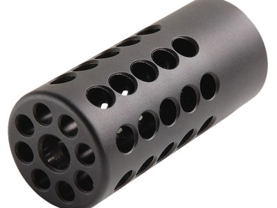 Tactical Solutions PLCMPMB Pac-Lite Compensator Black Matte Aluminum with 1/2″-28 tpi Threads for 22 LR Ruger Mark I, III, IV, II